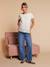 Maternity wide leg jeans double stone 