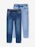 Pack of 2 Slim Leg Jeans with Elasticated, Adjustable Waist denim grey+double stone+stone 