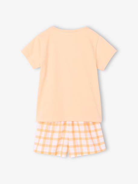 Pack of 2 girls' cotton pyjama shorts pale yellow 