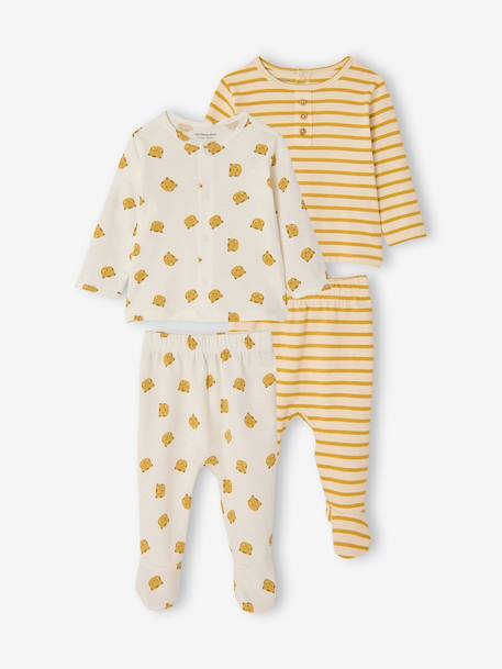 Pack of 2 boys' organic cotton pyjamas yellow 