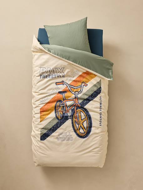 BMX Duvet Cover & Pillowcase Set for Children sandy beige 