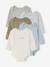 Pack of 5 long-sleeved Dinosaur bodysuits khaki 