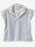 Baby Animals Bath Poncho, with Recycled Cotton printed white+striped blue 
