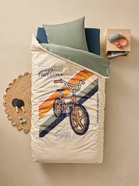 BMX Duvet Cover & Pillowcase Set for Children sandy beige 