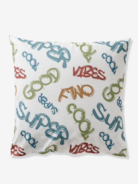 Duvet Cover & Pillowcase Set with Recycled Cotton, BASKETBALL ecru 