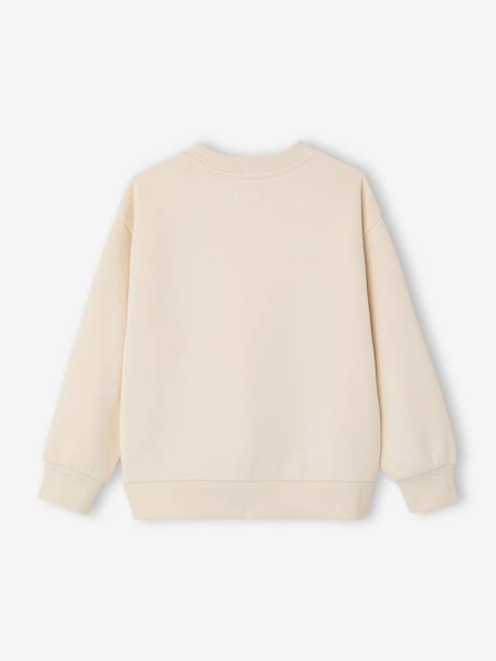 Round-neck sweatshirt with surf print chambray blue+ecru 