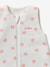 Customisable summer baby sleeping bag with central opening in cotton muslin, NOEUDS printed white 