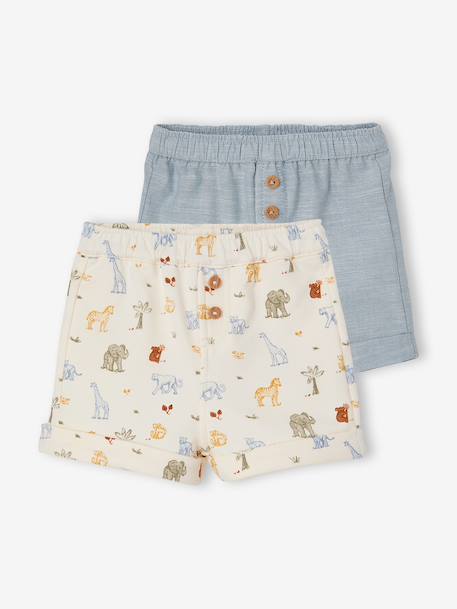 Pack of 2 baby shorts sky blue 