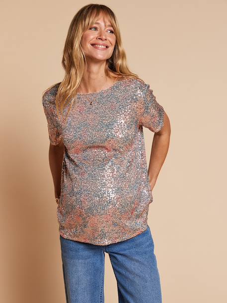 Sequin nursing clothes t-shirt multicoloured 