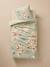 Bedding set with duvet cover and pillowcase, ANIMAL WORLD TOUR design, made with recycled cotton sage green 