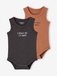 -Pack of 2 organic cotton boy's bodysuits 