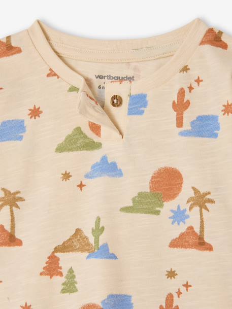 Set of T-shirt and trousers for baby boys printed beige 