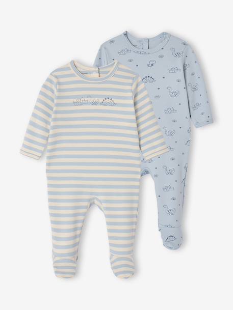 Pack of 2 dinosaur pyjamas blue 