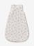 Customisable summer baby sleeping bag with central opening in cotton muslin, NOEUDS printed white 