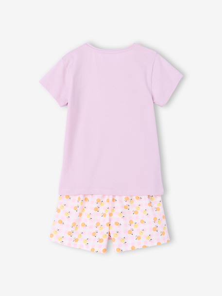 Pack of 2 girls' cotton pyjama shorts pale yellow 