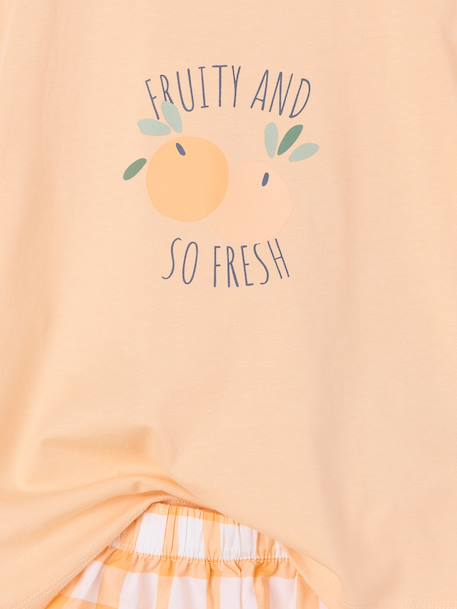 Pack of 2 girls' cotton pyjama shorts pale yellow 