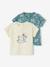 Pack of 2 short-sleeved t-shirts for babies ecru 