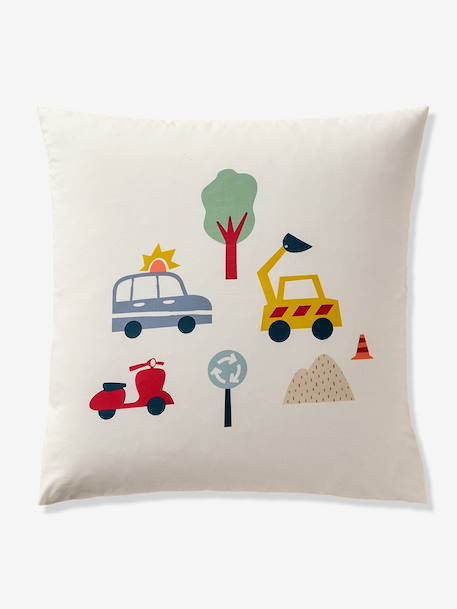 Magicouette CIRCUIT VOITURE bedding set, with recycled cotton printed white 
