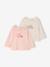 Pack of 2 long-sleeved frilled T-shirts pale pink 