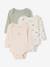 Pack of 3 long-sleeved baby bodysuits sage green 