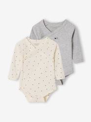 -Pack of 2 long-sleeved baby bodysuits 
