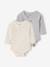 Pack of 2 long-sleeved baby bodysuits ecru 