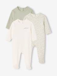 -Pack of 3 Organic Cotton Sleepsuits for Babies