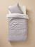 Duvet cover and pillowcase set in RETRO FLOWERS cotton gauze, with recycled cotton printed pink 