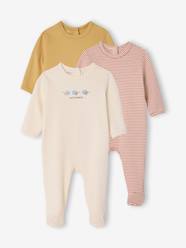 -Pack of 3 Organic Cotton Sleepsuits for Babies