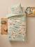 Bedding set with duvet cover and pillowcase, ANIMAL WORLD TOUR design, made with recycled cotton sage green 