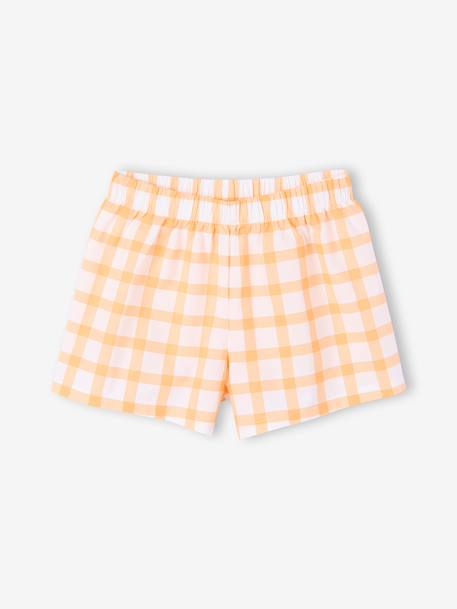Pack of 2 girls' cotton pyjama shorts pale yellow 