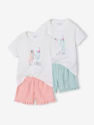 Girls-Pack of 2 girls' pyjama shorts 