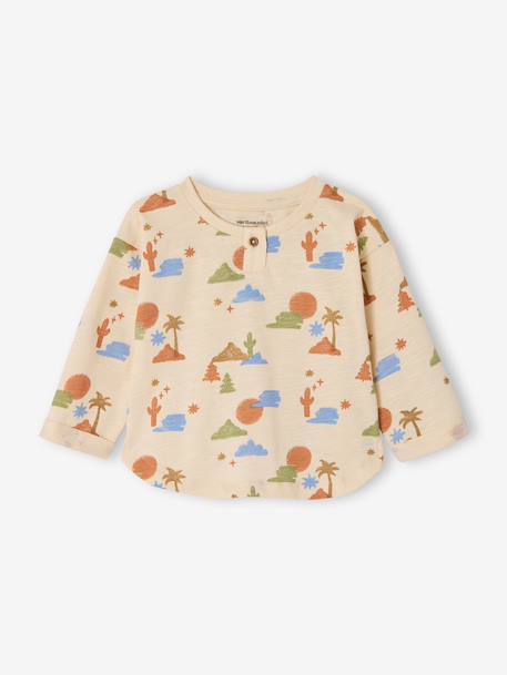 Set of T-shirt and trousers for baby boys printed beige 