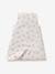 Customisable summer baby sleeping bag with central opening in cotton muslin, NOEUDS printed white 