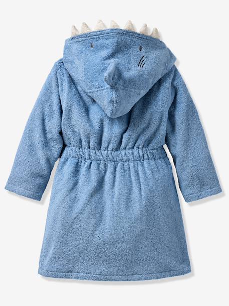 Shark Bathrobe with Recycled Cotton, for Children blue 
