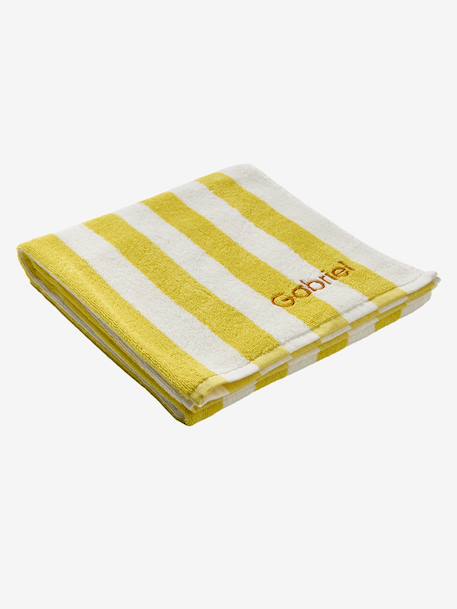 Striped Bath Towel with Recycled Cotton, Transat striped blue+striped pink+striped yellow 
