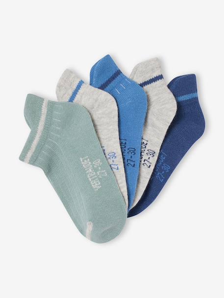 Pack of 5 ankle socks marl grey 