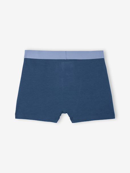 Pack of 2 boys' boxers with digger print ocean blue 