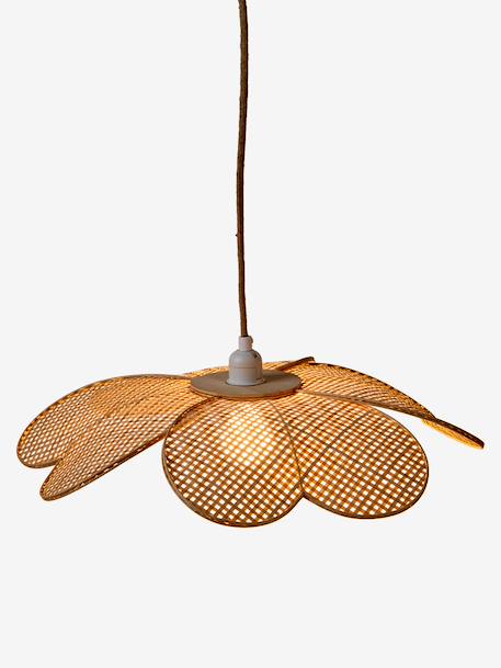 Woven bamboo flower pendant lampshade beige 