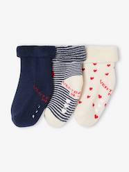 -Pack of 3 pairs of 'hearts' socks for baby girls