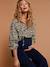Leopard print nursing shirt ecru 