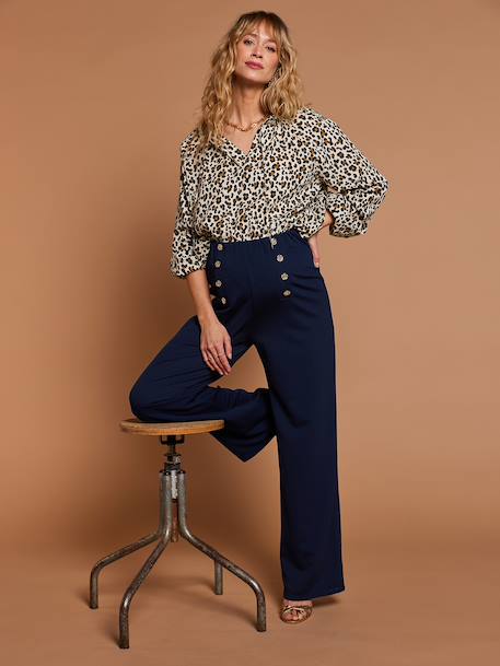 Leopard print nursing shirt ecru 