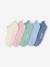 Pack of 5 pairs of girls' ankle socks sky blue 