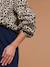 Leopard print nursing shirt ecru 