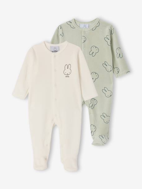 Set of newborn pyjamas for babies Miffy grey green 