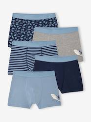 Boys-Pack of 5 shark print boxers for boys 