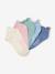 Pack of 5 pairs of girls' ankle socks sky blue 