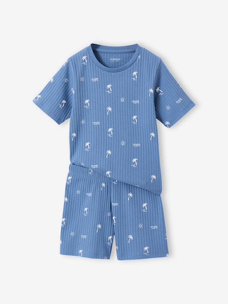 Pack of 2 boys' short pyjamas denim blue 