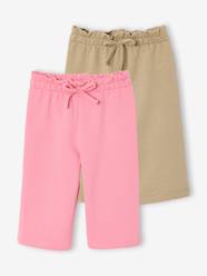 -Pack of 2 wide-leg trousers for baby girls
