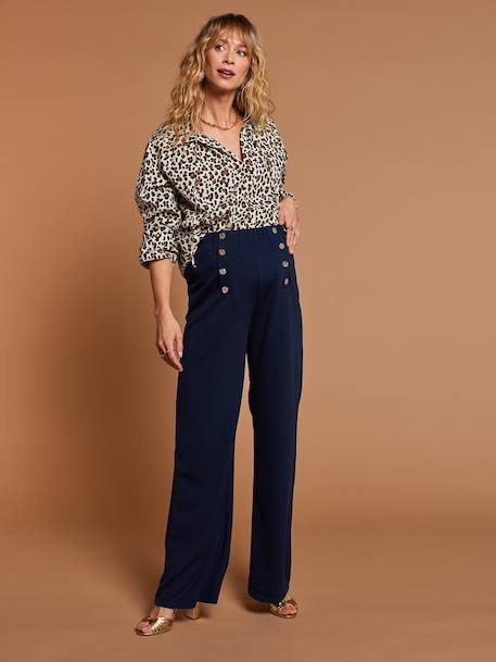 Leopard print nursing shirt ecru 